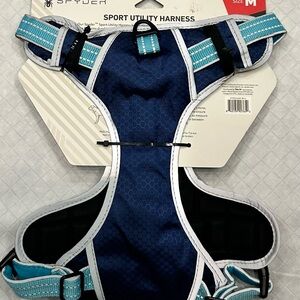 Spyder Dog Sport Utility Adjustable Harness in Navy & Aqua Padded Comfortable